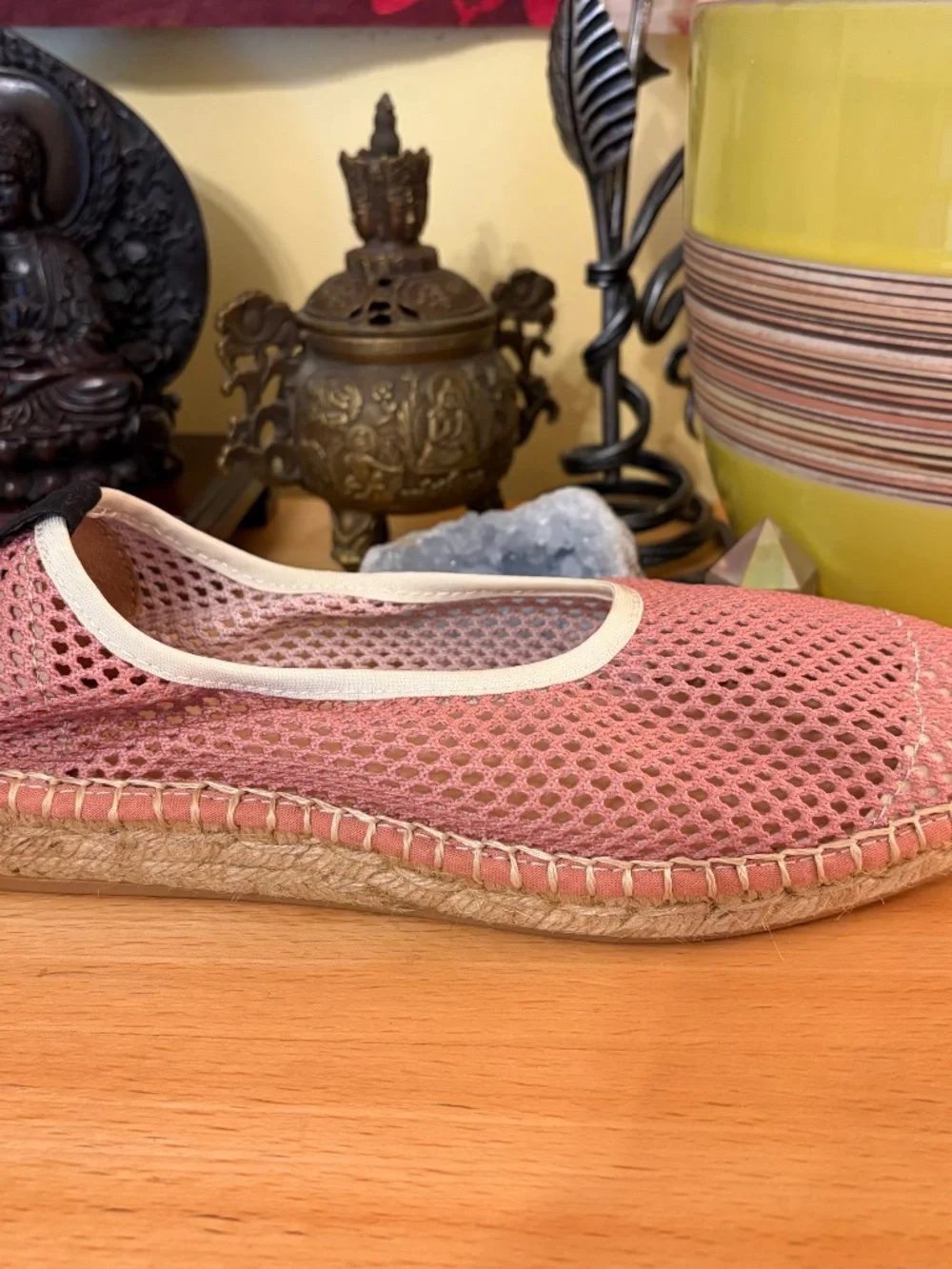 NWOT Naguisa Women 38 US 8 Mesh Espadrille Flat Free People Dusty Rose Cottage